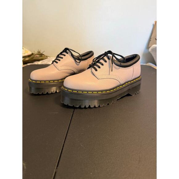 Dr. Martens 8053 Quad Beige Unisex Size 7/8 Platform Leather - Picture 4 of 9
